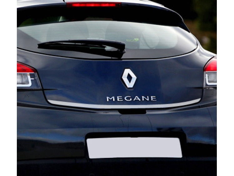 Chrom-Zierleiste f&uuml;r Kofferraum Renault M&eacute;gane III coup&eacute; 08-12 Renault M&eacute;gane III phase 2 coup&eacute; 12-13 Renault M&eacute;gane III phase 3 coup&eacute; 13-21