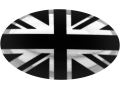 Nietenkappen f&uuml;r Nummernschilder Britische Flagge Gro&szlig;britannien UK (silber) schwarz & chromfarbig