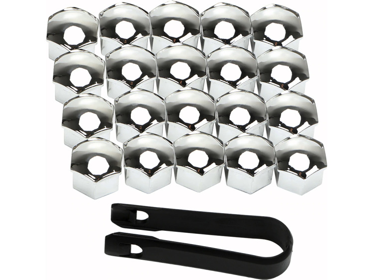 Radschraubenkappen 17mm chromfarbig