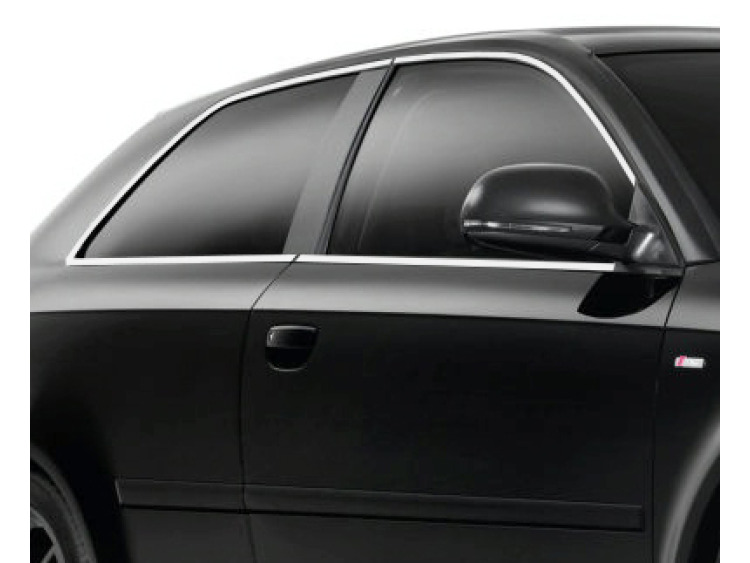 Zier-Chromleiste f&uuml;r seitliche Autofensterkonturen Audi A3 s&eacute;rie 1 96-00 Audi A3 S&eacute;rie 1 Phase 2 00-03 Audi A3 s&eacute;rie 2 03-08 Audi A3 s&eacute;rie 2 phase 2 08-12 Audi A3 S&eacute;rie 2 Phase 2 Sportback 08-1 Audi A